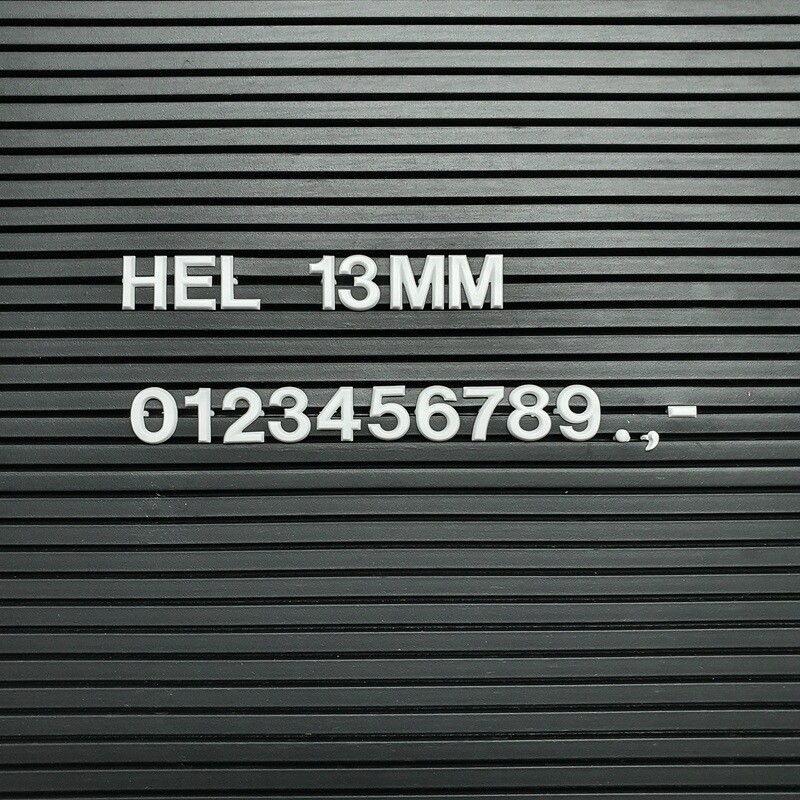 HEL 13mm Zahlen-Set á 65 Stück, weiß HEL 13mm Zahlen-Set á 65 Stück, weiß