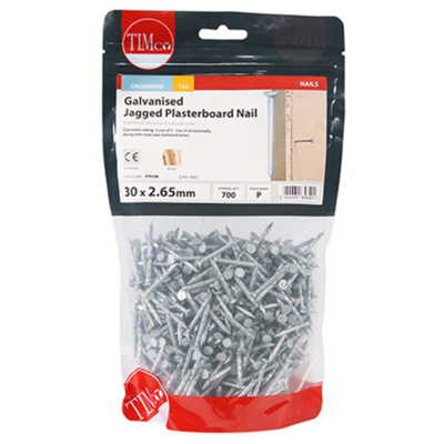 30mm Galvanised P/Board Nails Jagged Edge 1KG