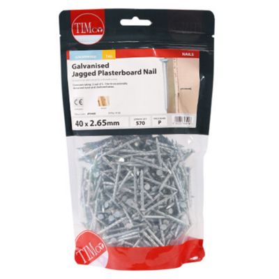 40mm Galvanised P/Board Nails Jagged Edge 1KG
