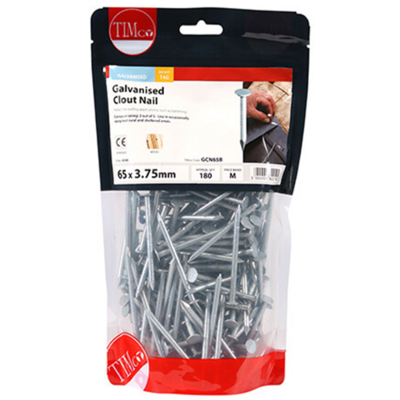 65mm Galvanised ELH Clout Nails 1KG