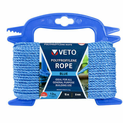 Blue Poly Rope - Winder 8mm x 15m