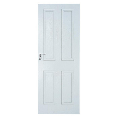 White Grained 4 Panel Moulded Door