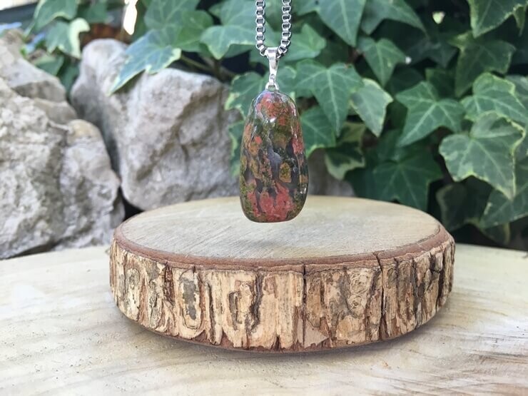 Pendentif Unakite A Naturelle - Afrique du sud