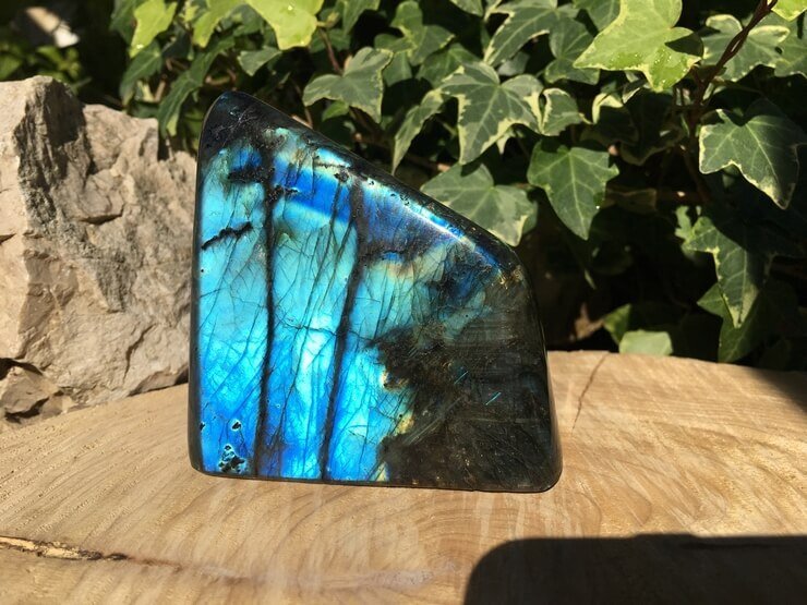 Labradorite Bleue AAA Naturelle Madagascar (590 g) - Pierre Qualité Exceptionnelle