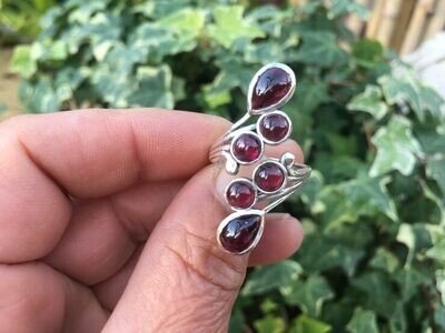 Bague argent 925 Grenat Rhodolite AAA - Charisme et Réalisation de soi -Pierre Rare Qualité Exceptionnelle (la meilleure)
