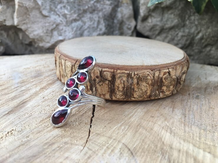 Bague argent 925 Grenat Rhodolite AAA - Charisme et Réalisation de soi -Pierre Rare Qualité Exceptionnelle (la meilleure)