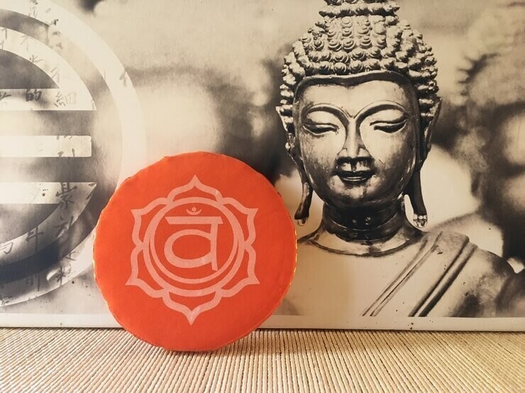 Coussin (15 cm) bol chantant - Chakra Sacré -