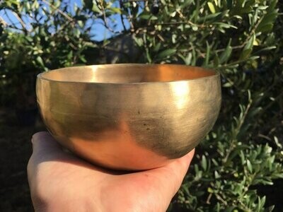 Bol tibétain fait main Cho pa,12,5 cm, 455 g, maillet offert
