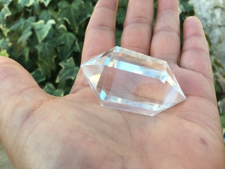 Pointe biterminés Quartz Dow Extra - Absorbe et Émet (lévogyre & dextrogyre) - Brésil - Cristal Naturel Rare Top Qualité (la meilleure)