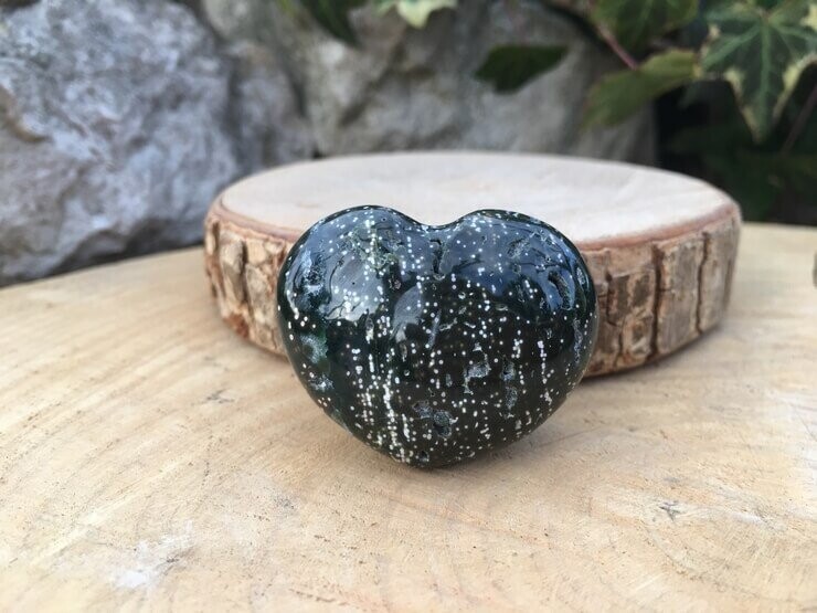 Cœur Jaspe Orbiculaire A Naturel Tibet (4 cm) - Lâcher prises et Anti-stress -