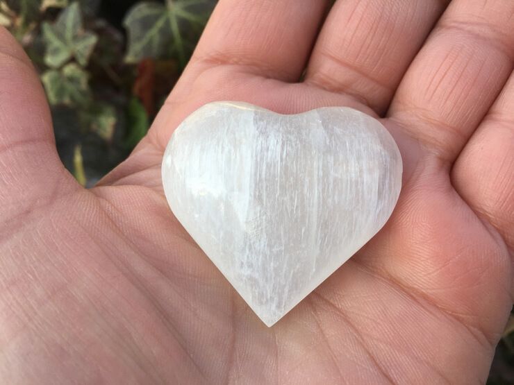 Cœur Sélénite AA (25 g) - Maroc - Pierre Naturelle Qualité Supérieure