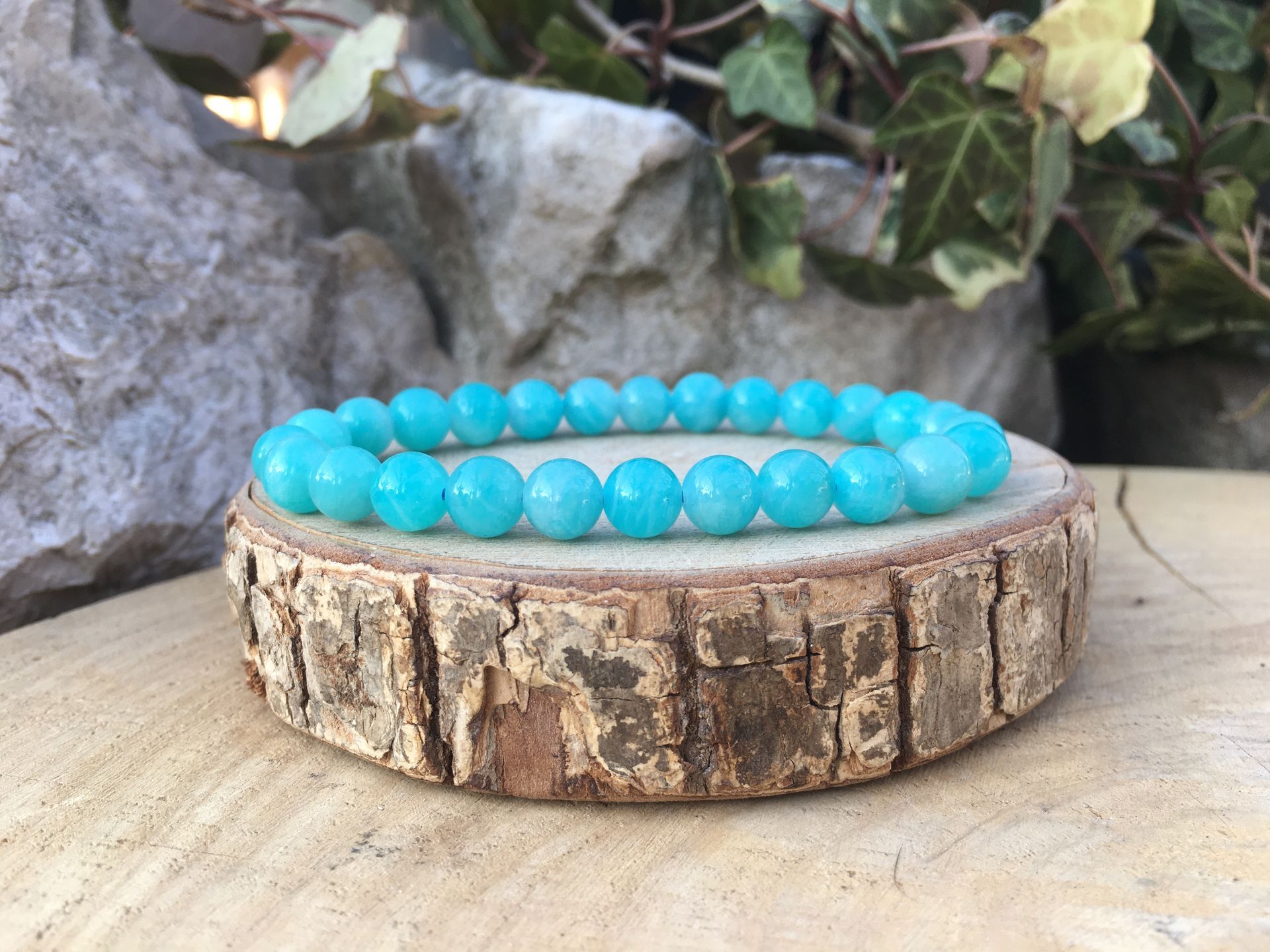 Bracelet Amazonite AA Naturelle Namibie - Anti-stress et Courage - Pierre Qualité Supérieure