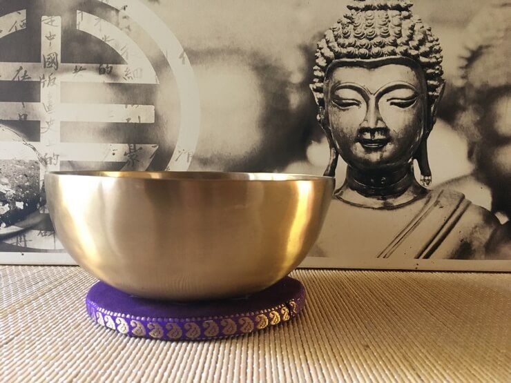 Coussin (15 cm) bol chantant - Chakra Couronne -