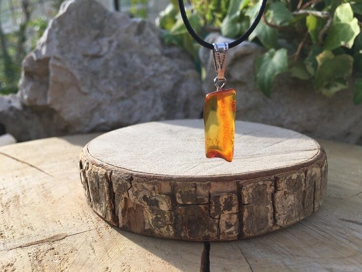 Cordon et Pendentif Ambre Cognac AAA - Mer Baltique - Ambre Naturel Qualité Exceptionnelle