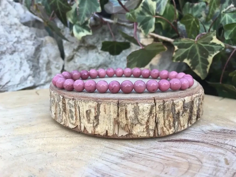 Bracelet Thulite (Zoïsite) AA Naturelle - Zénitude & Confiance en soi - Pierre Rare Norvège