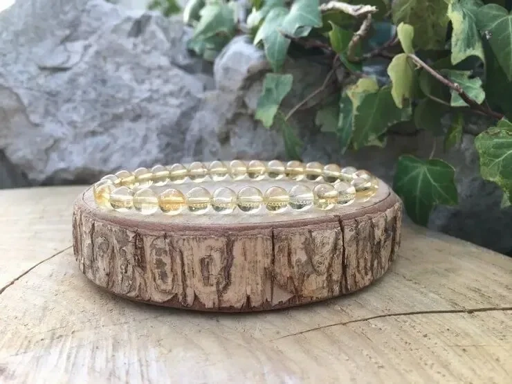 Bracelet Citrine AAA Naturelle Madagascar - Chance et Réalisation de soi - Pierre Rare (non chauffée) Top Qualité (la meilleure)