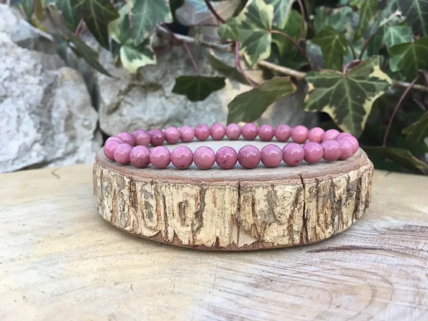 Bracelet Thulite (Zoïsite) AA Naturelle - Zénitude & Confiance en soi - Pierre Rare Norvège