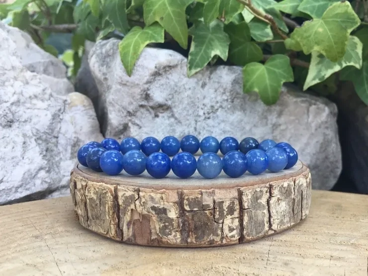 Bracelet Aventurine bleue AA - Mexique - Pierre Naturelle Qualité Supérieure