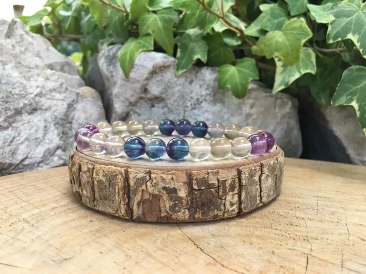 Bracelet Fluorine Multicolore AAA Naturelle Chine - Créativité et Harmonie - Pierre Top Qualité (la meilleure)