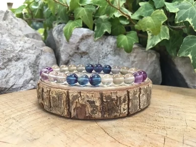 Bracelet Fluorine Multicolore AAA Naturelle Chine - Créativité et Harmonie - Pierre Top Qualité (la meilleure)