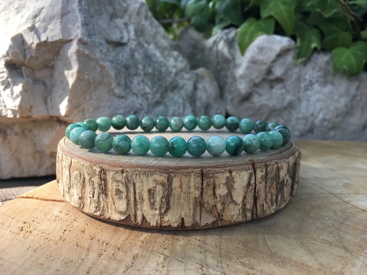 Bracelet Émeraude A - Brésil - Pierre Précieuse naturelle