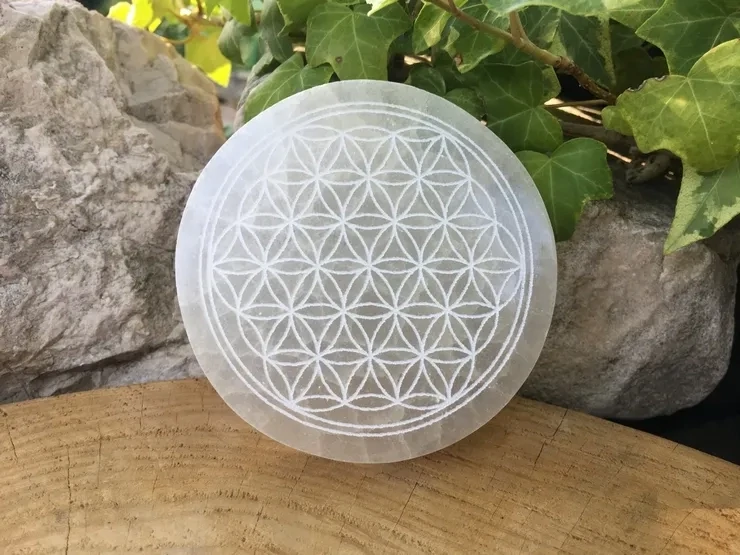 Fleur de vie Sélénite AA naturelle Maroc (80 mm, 176 g) - Purification et Rechargement