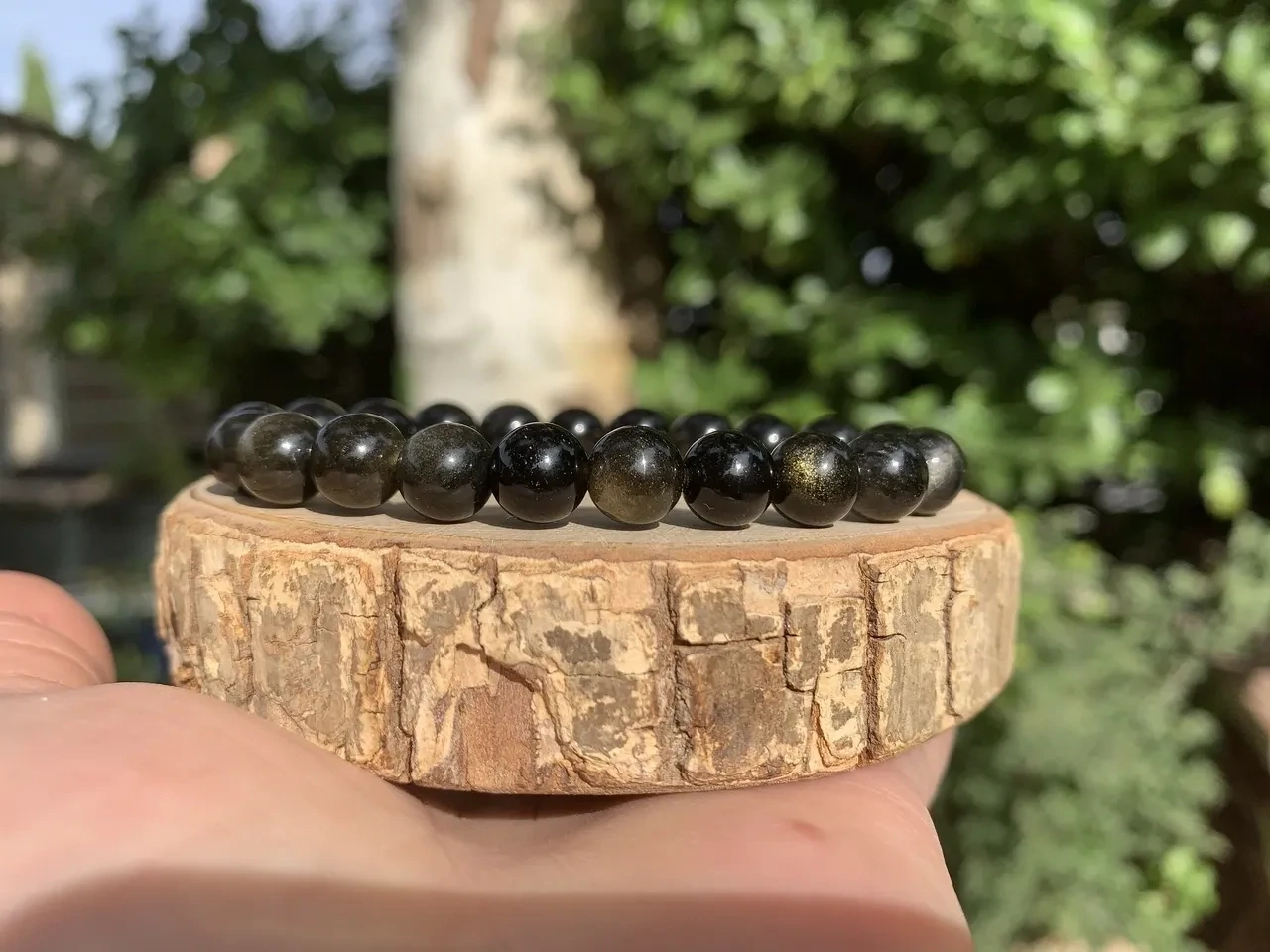 Bracelet Obsidienne Dorée A+ - Mexique - Obsidienne Naturelle Rare - Puissante Pierre de Protection