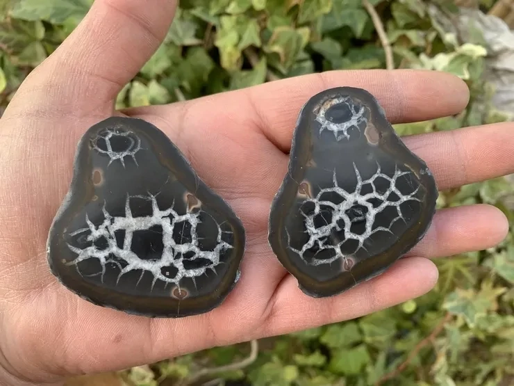 Nodule ouvert Septaria AAA (84 g) - Maroc - Pierre Naturelle Top Qualité (la meilleure)