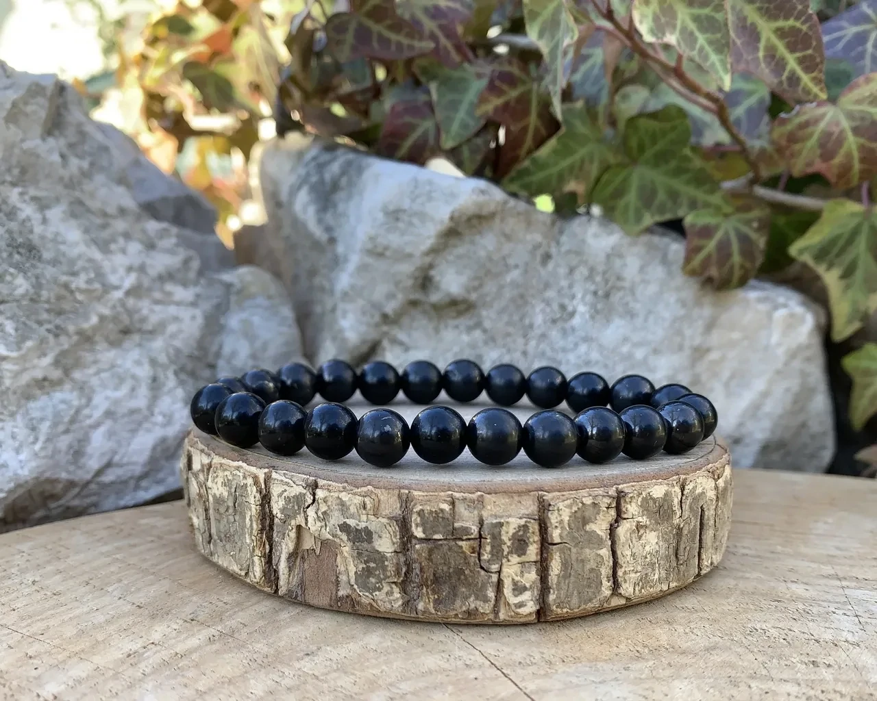 Bracelet Shungite A - Russie - Pierre Naturelle Rare