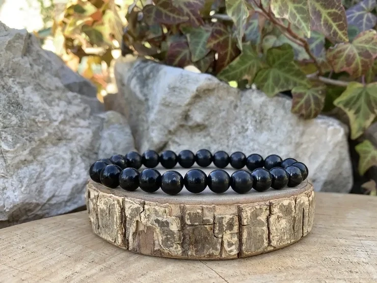 Bracelet Shungite A - Russie - Pierre Naturelle Rare