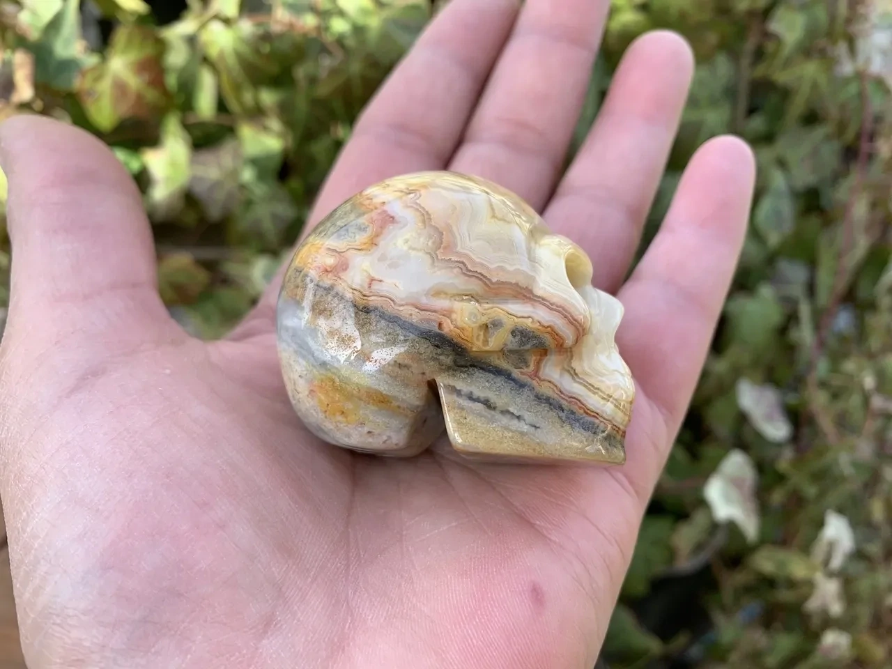 Crâne Agate Crazy Lace A+ (50 mm) Pierre Naturelle Mexique