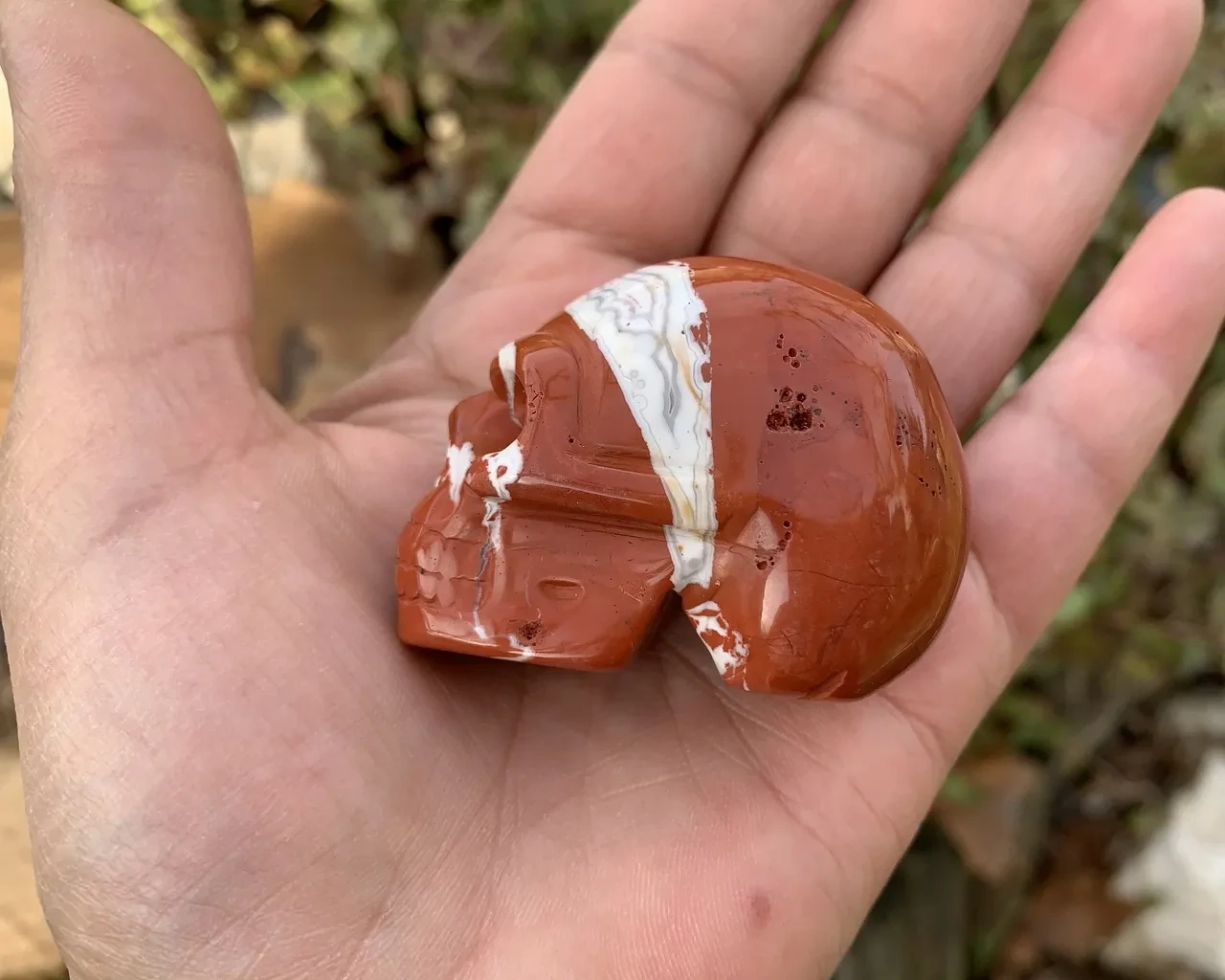 Crâne Jaspe Rouge A (50 mm) Pierre Naturelle Afrique du sud