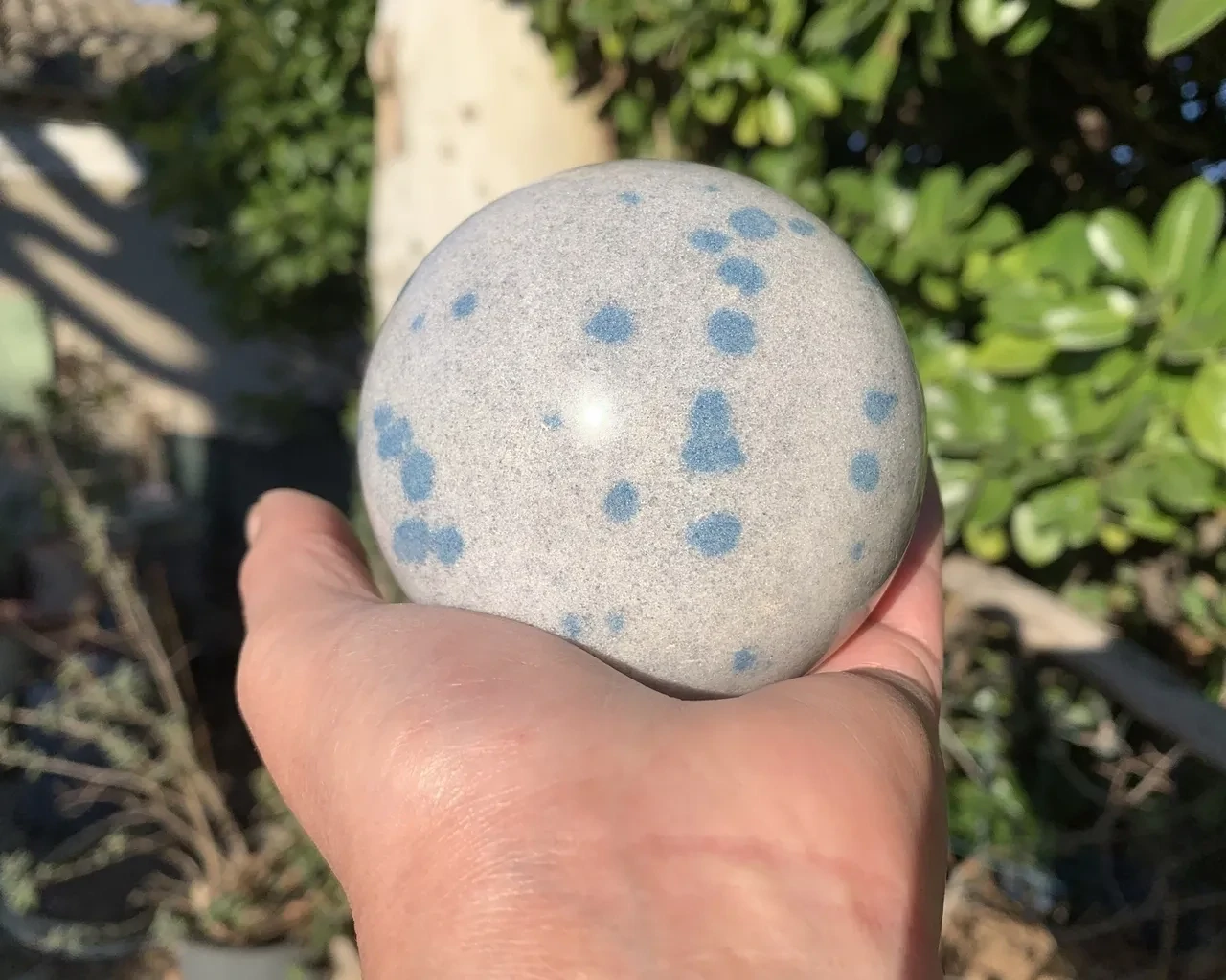 Sphère Quartz Lazulite A+ (84 mm - 860g) Pierre Naturelle Rare Madagascar