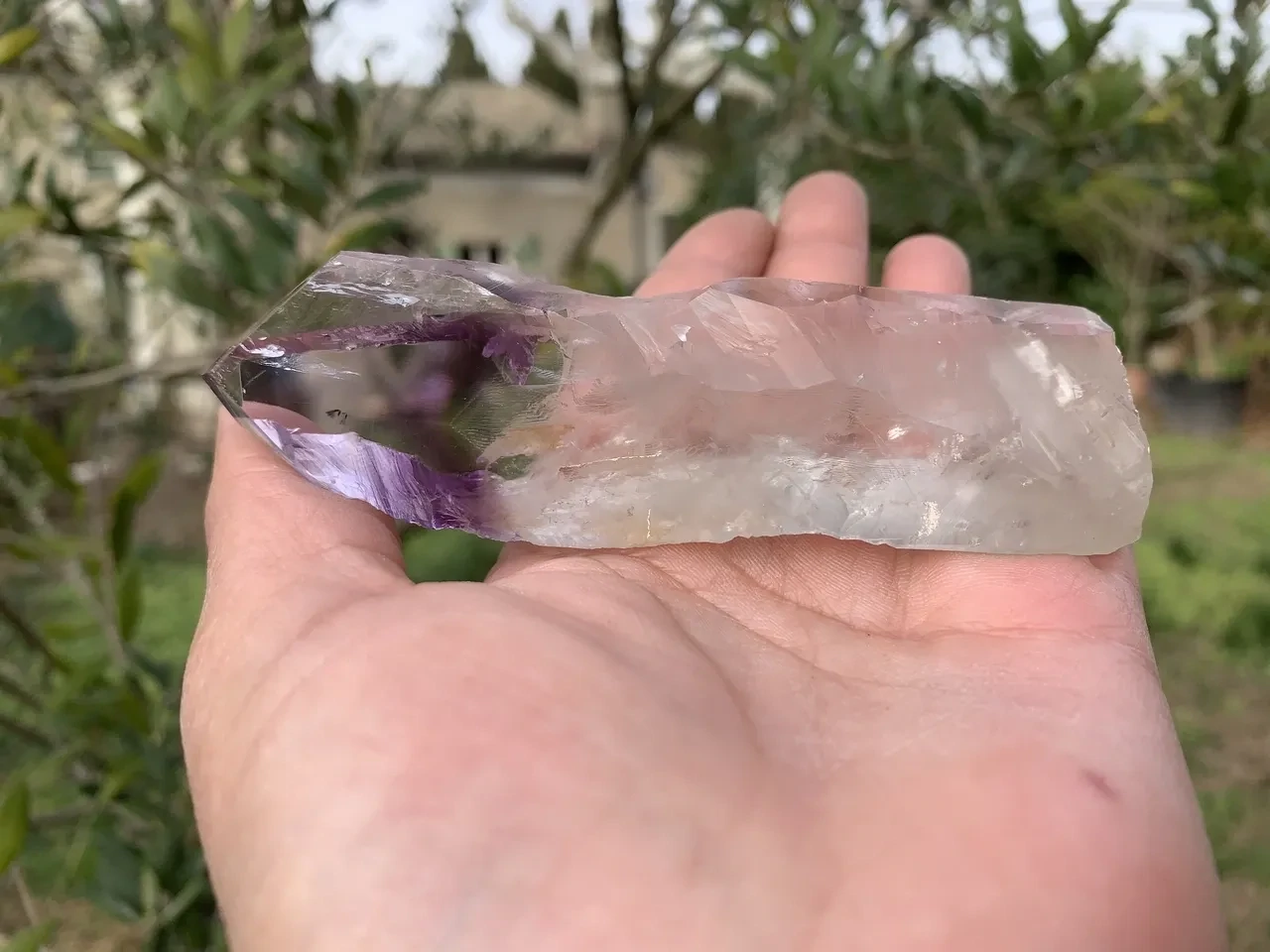 Pointe Améthyste Fantôme Prasiolite AA+ - Brésil - Cristal Naturel Très Rare Excellente Qualité