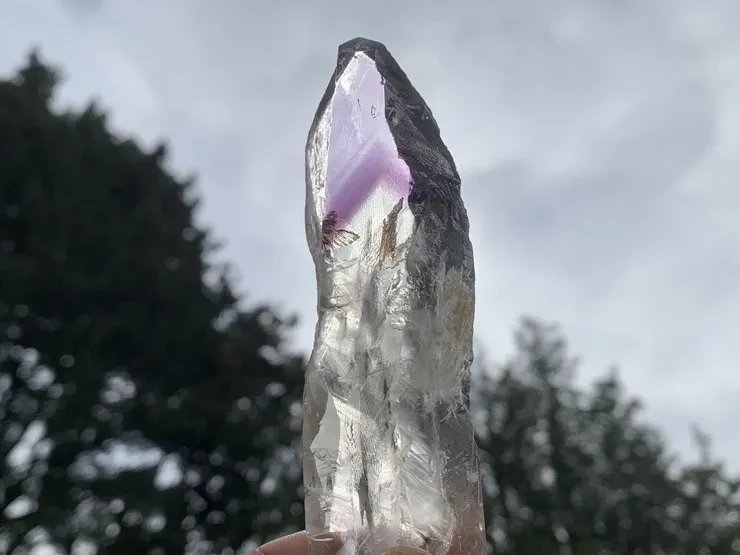 Pointe Améthyste Fantôme Prasiolite AA+ - Brésil - Cristal Naturel Très Rare Excellente Qualité