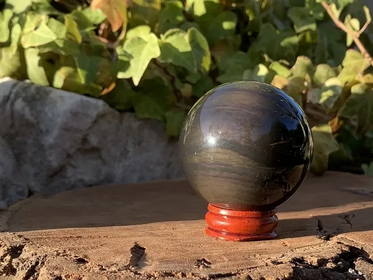 Sphère Obsidienne Mentogochol AA, Variété Rare d'Œil Céleste (53 mm - 191 g) Mexique - Pierre Naturelle Qualité Supérieure
