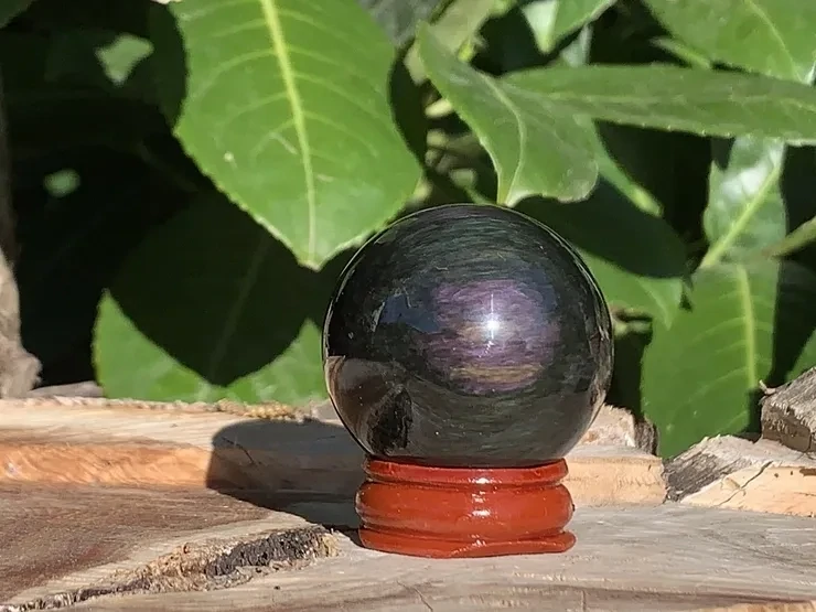 Sphère Obsidienne Mentogochol AA Variété Rare d'Œil Céleste (39 mm -75 g) Mexique - Pierre Naturelle Rare Qualité Supérieure