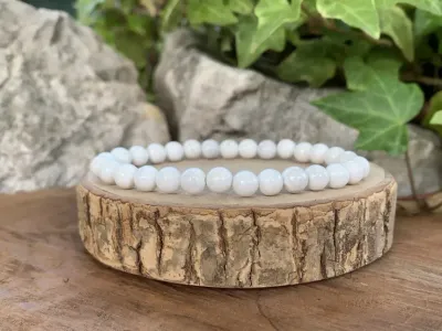 ​Bracelet Howlite Blanche Naturelle Canada - Équilibre et Sommeil