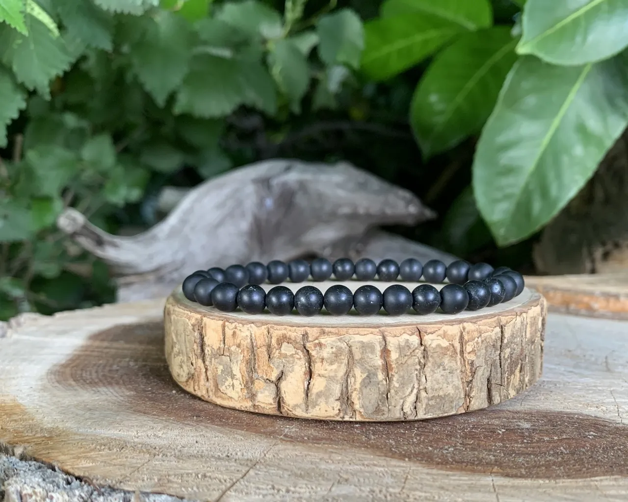 Bracelet perles naturelles 6 mm Tourmaline Noire