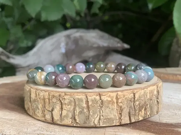 Bracelet Agate Indienne A+ Paix Intérieure - Pierre Naturelle Inde