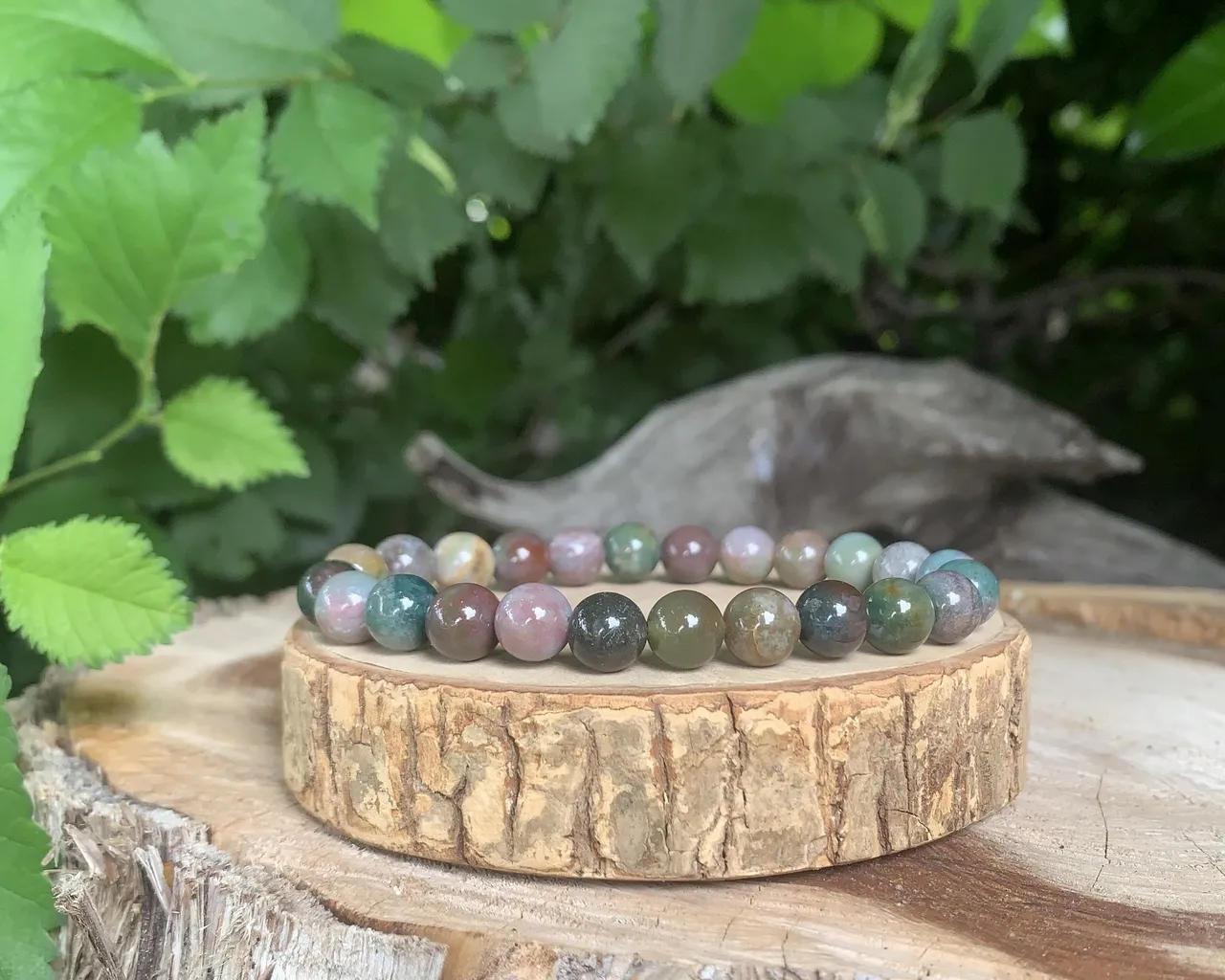 Bracelet Agate Indienne A+ Paix Intérieure - Pierre Naturelle Inde