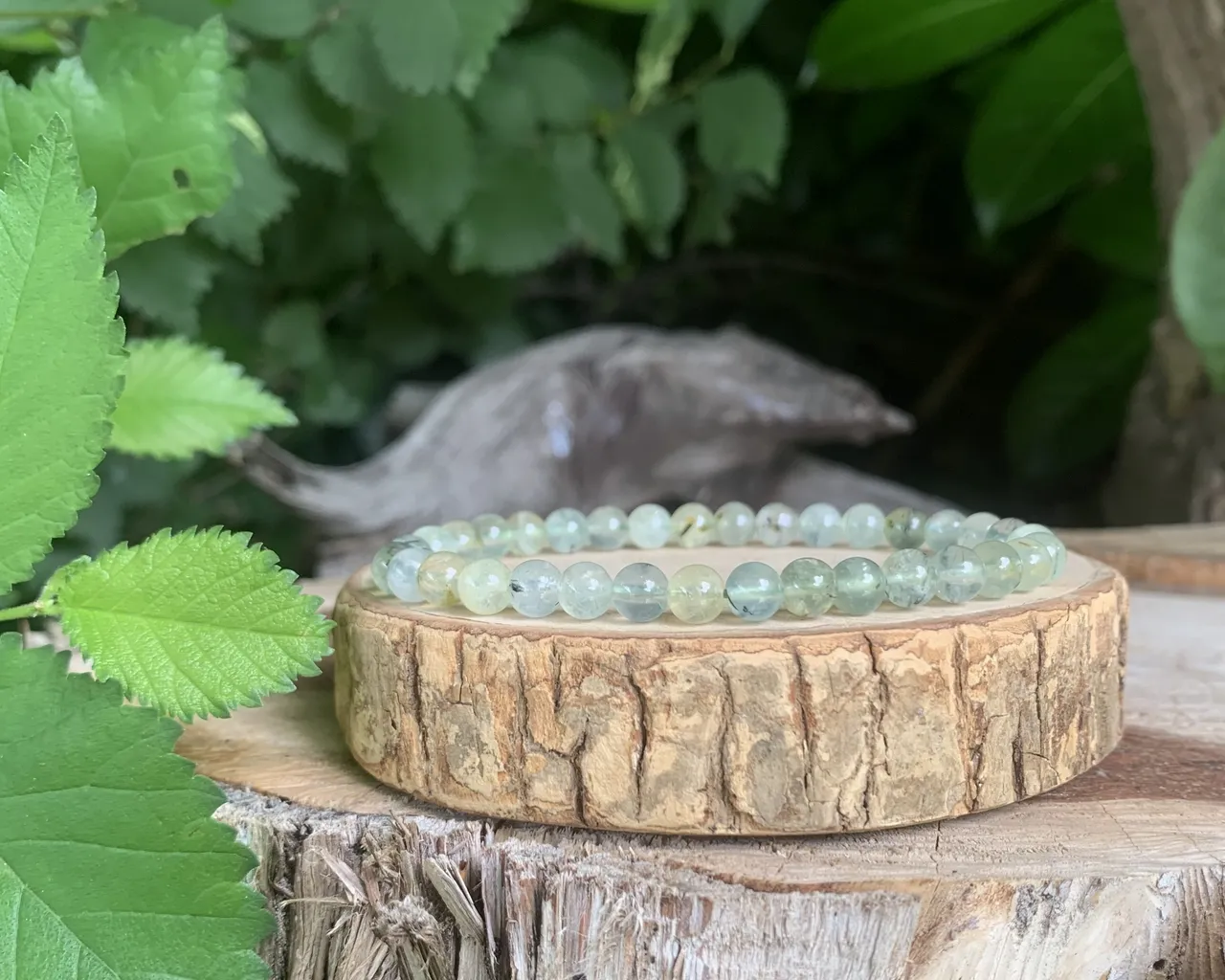 Bracelet Préhnite AA Plénitude Existentielle - Pierre Naturelle Qualité Supérieure Mali