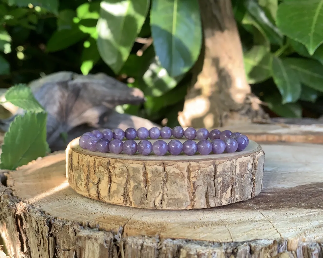 Bracelet Lépidolite A - Protection et Paix Intérieure - Pierre Naturelle Madagascar