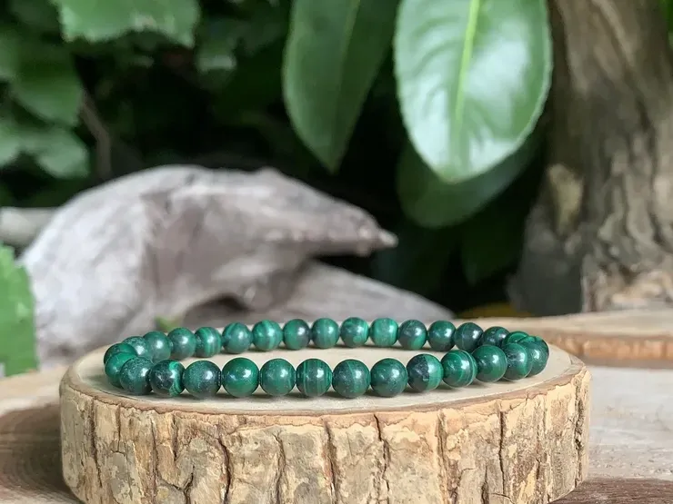 Bracelet Malachite A -  Purification et Détox - Pierre Naturelle Congo