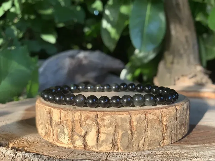 Bracelet Obsidienne Œil céleste A Naturelle - Mexique - Puissante Pierre de Protection