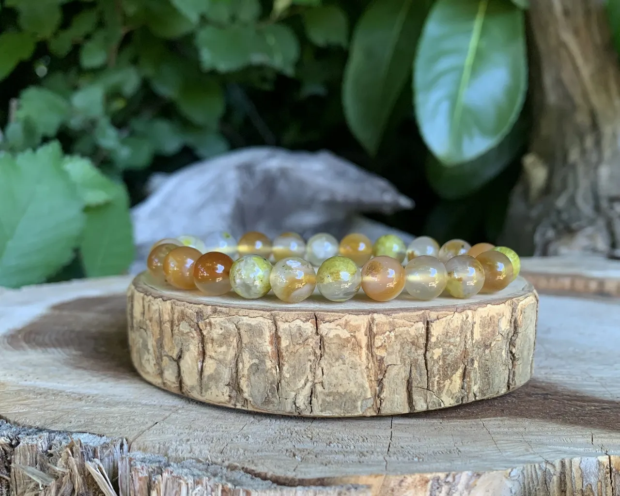 Bracelet Agate de Feu A+ Pierre Naturelle Rare