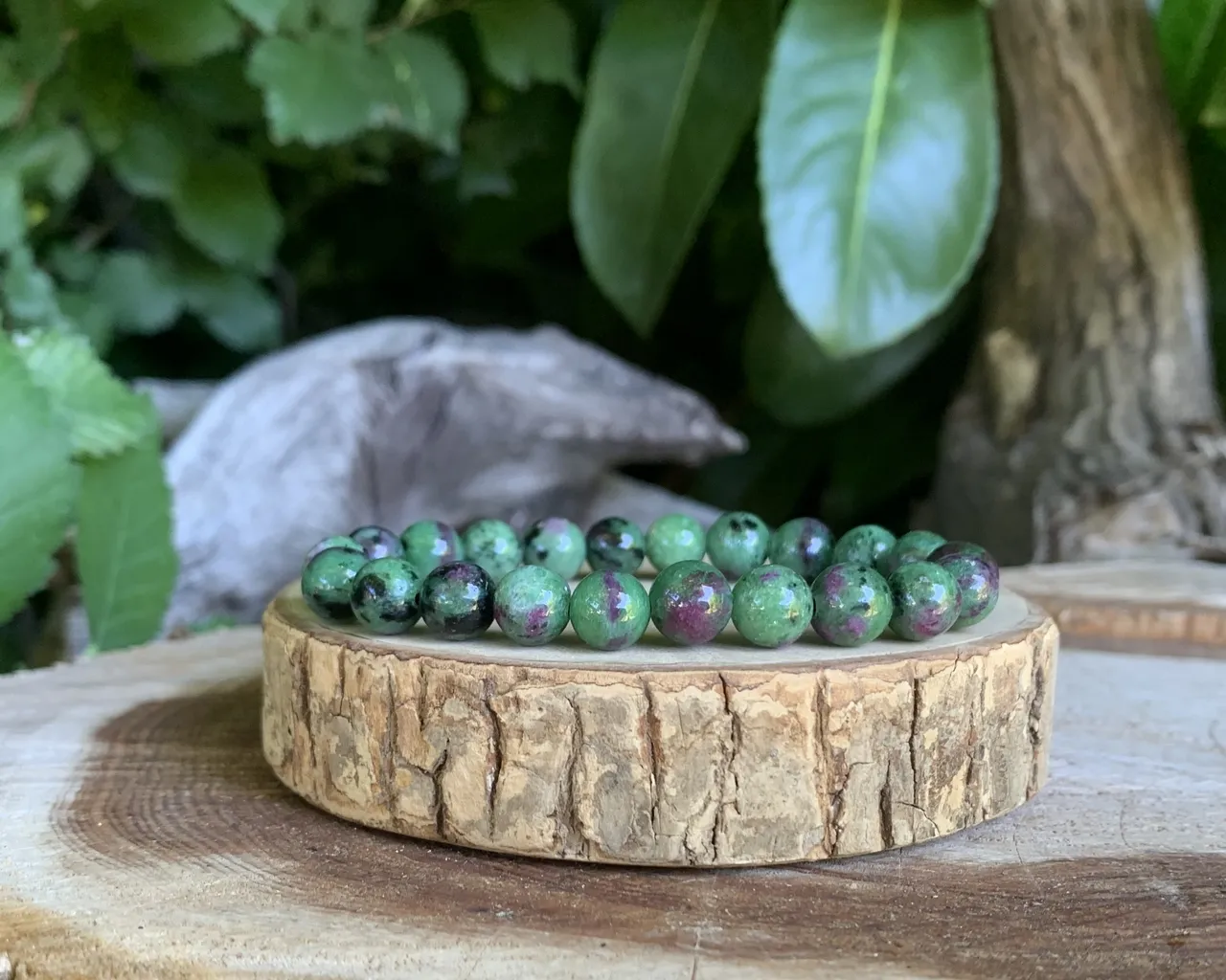 Bracelet Rubis Zoïsite AA - Tanzanie - Pierre Naturelle Qualité Supérieure