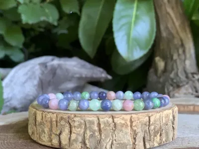 Bracelet Tanzanite multicolore AA+ - Tanzanie - Pierre Naturelle Rare Qualité Exceptionnelle