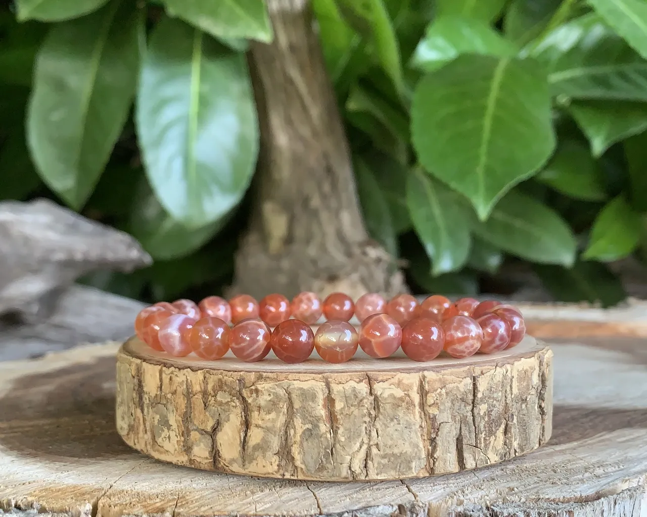 Bracelet Agate Peau de Serpent AAA - Équilibre l’aura et les corps énergétiques - Pierre Naturelle Mexique