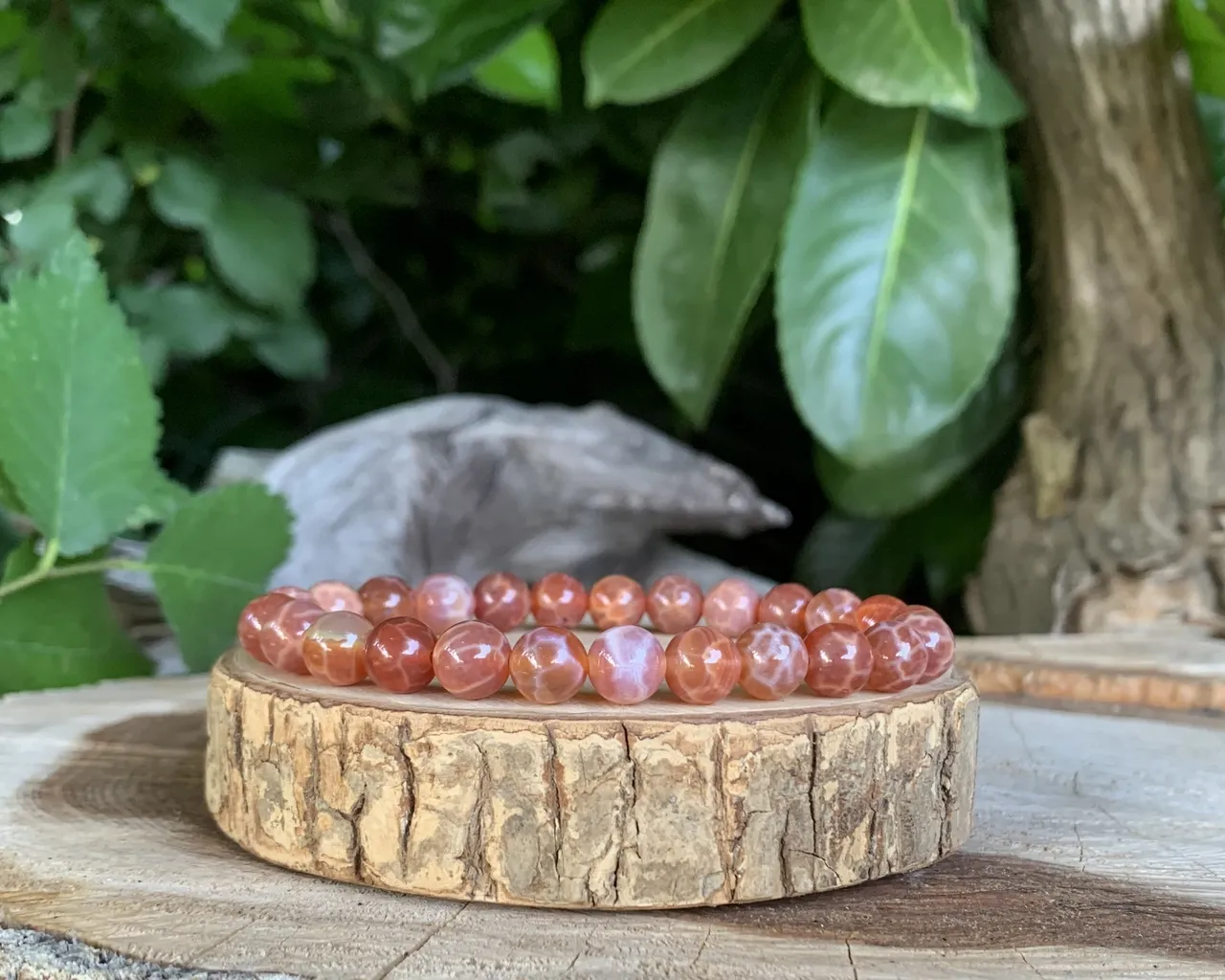 Bracelet Agate Peau de Serpent AAA - Équilibre l’aura et les corps énergétiques - Pierre Naturelle Mexique